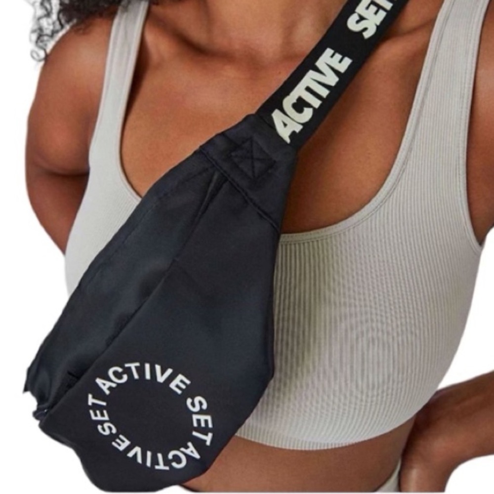 SET Active Black Logo Crossbody Sling Bag